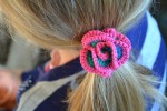 Crochet rose hair ties free pattern