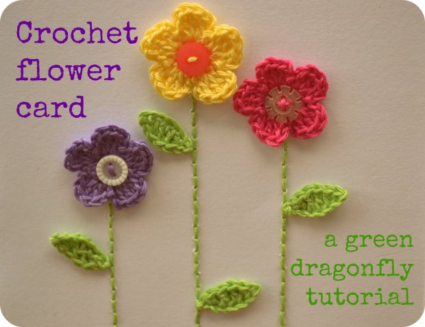 Crochet flower card free patter