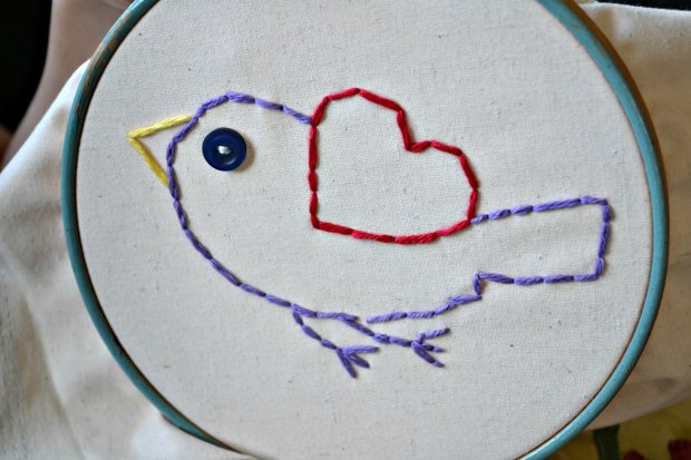 Maia's embroidery bird