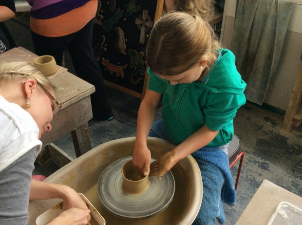 Maia on potters wheel