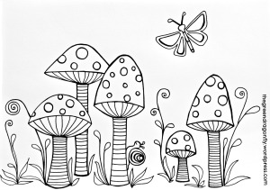 Toadstool coloring page